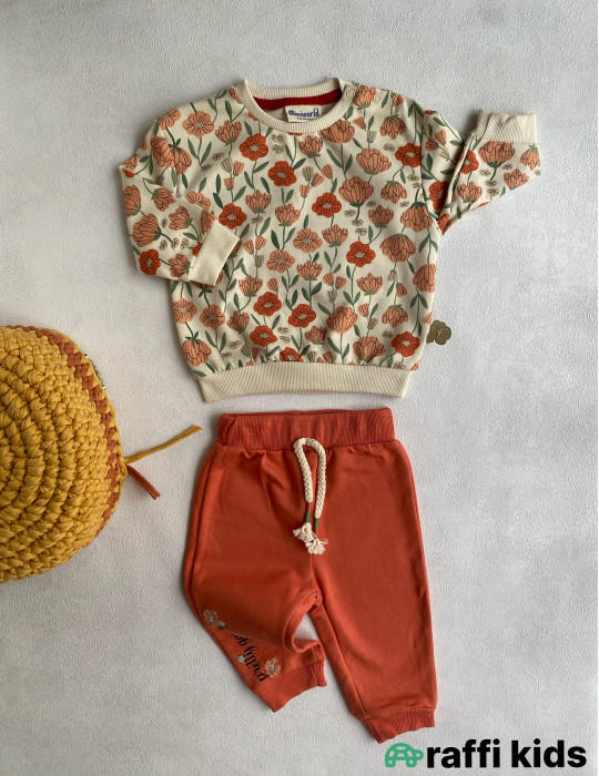 Rəngarəng payız 2-li dəst-türkiyə istehsalı pambıq uşaq geyimi|Raffikids