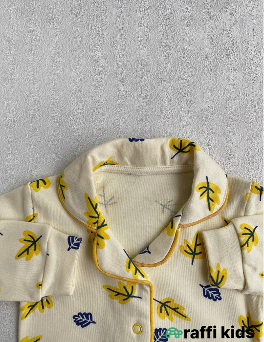 Payız yarpaqları pijama-Türkiyə istehsalı pambıq uşaq geyimi|Raffikids