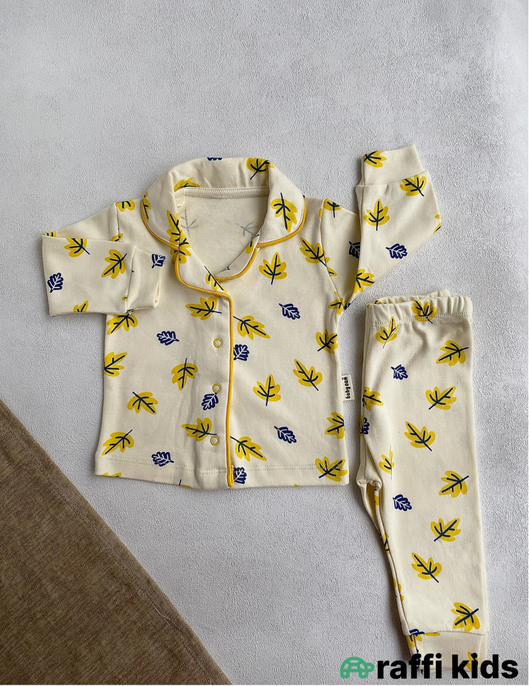 Payız yarpaqları pijama-Türkiyə istehsalı pambıq uşaq geyimi|Raffikids