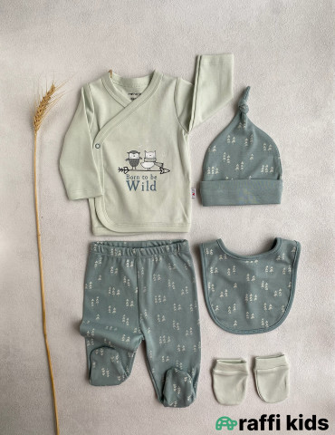 Born to be wild 5-li dəst-Türkiyə istehsalı pambıq uşaq geyimi|Raffikids 2