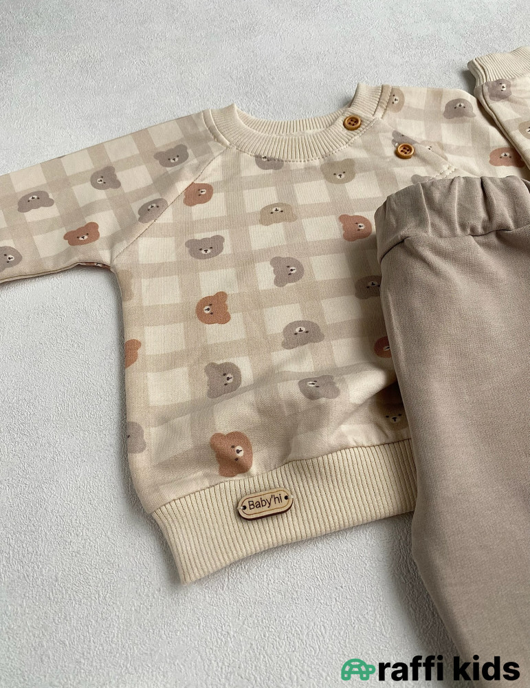 Bear 2-li dəst-Türkiyə istehsalı pambıq uşaq geyimi|Raffikids