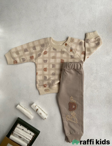 Bear 2-li dəst-Türkiyə istehsalı pambıq uşaq geyimi|Raffikids 2