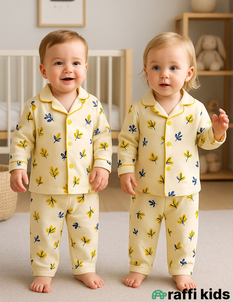 Payız yarpaqları pijama-Türkiyə istehsalı pambıq uşaq geyimi|Raffikids
