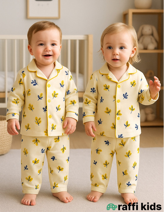 Payız yarpaqları pijama-Türkiyə istehsalı pambıq uşaq geyimi|Raffikids