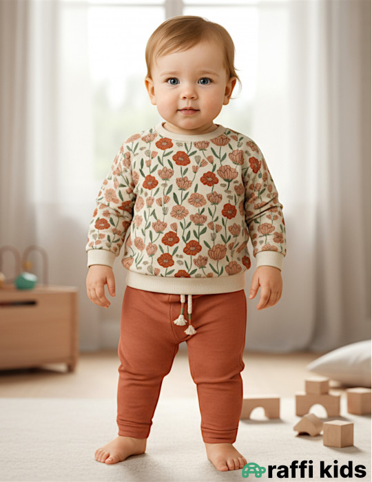 Rəngarəng payız 2-li dəst-türkiyə istehsalı pambıq uşaq geyimi|Raffikids