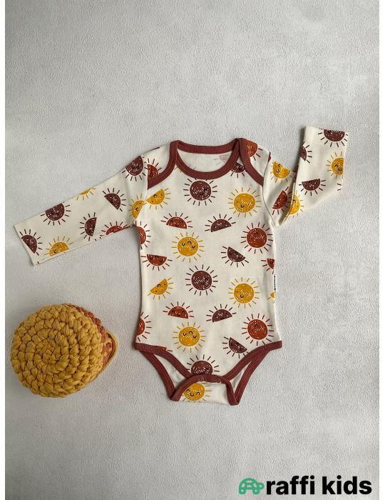 Günəşi gözləyərkən 3-lü uzunqol body set-Türkiyə istehsalı pambıq uşaq geyimi|Raffikids