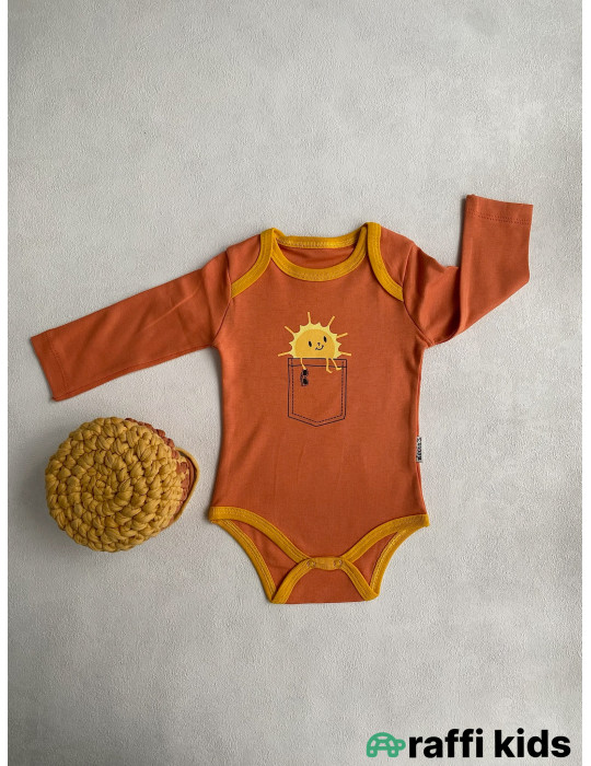 Günəşi gözləyərkən 3-lü uzunqol body set-Türkiyə istehsalı pambıq uşaq geyimi|Raffikids