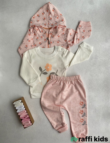 Hi girl 3-lü dəst-Türkiyə istehsalı pambıq uşaq geyimi|Raffikids 2