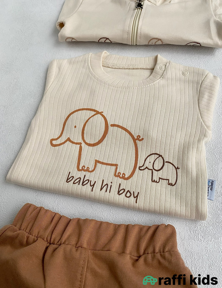 Hi boy 3-lü dəst-Türkiyə istehsalı pambıq uşaq geyimi|Raffikids