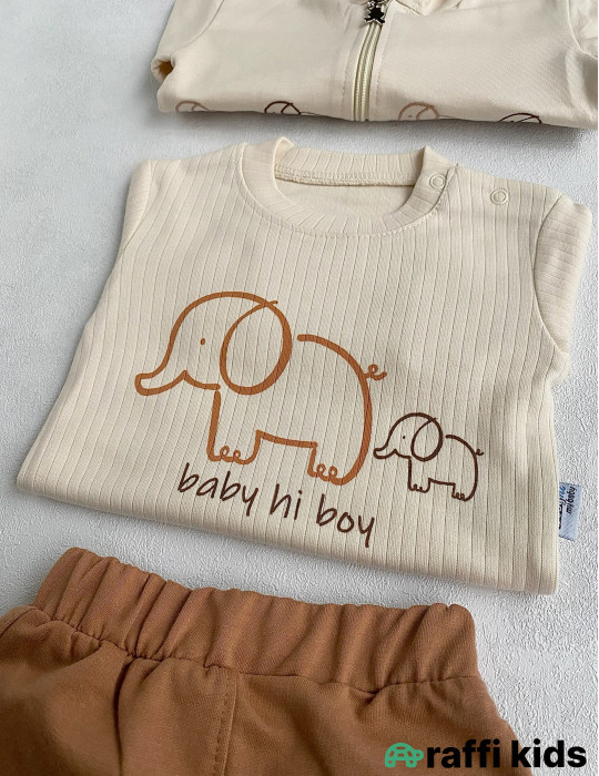 Hi boy 3-lü dəst-Türkiyə istehsalı pambıq uşaq geyimi|Raffikids