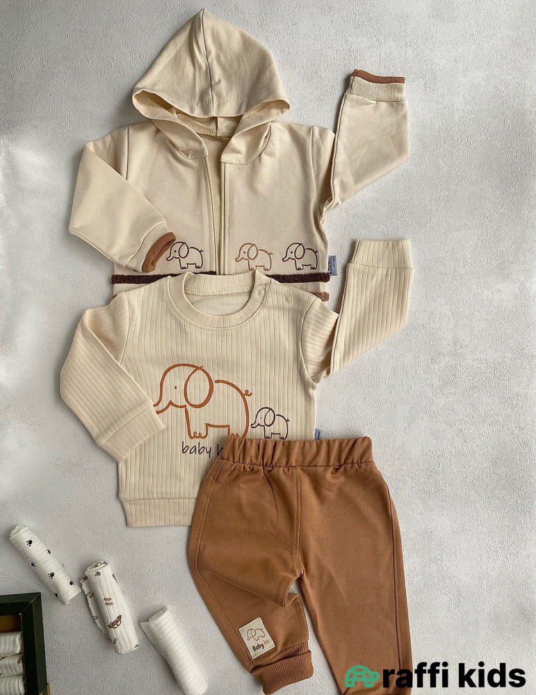 Hi boy 3-lü dəst-Türkiyə istehsalı pambıq uşaq geyimi|Raffikids