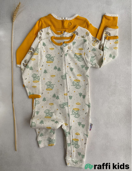 Möcüzəvi gecələr 3-lü tulum seti-Türkiyə istehsalı pambıq uşaq geyimi|Raffikids