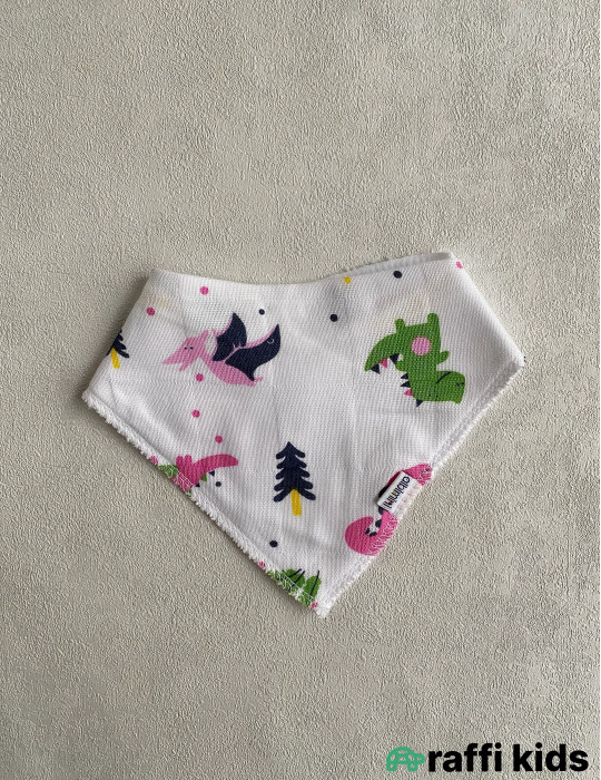 Dino üçbucaq önlük-Türkiyə istehsalı pambıq uşaq geyimi|Raffikids