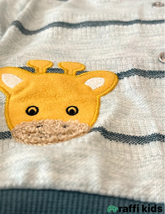 Zürafə və şir dostluqu 3-lü dəst-Türkiyə istehsalı pambıq uşaq geyimi|Raffikids