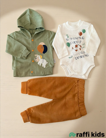 Səyahət 3-lü dəst-Türkiyə istehsalı pambıq uşaq geyimi|Raffi Kids 2