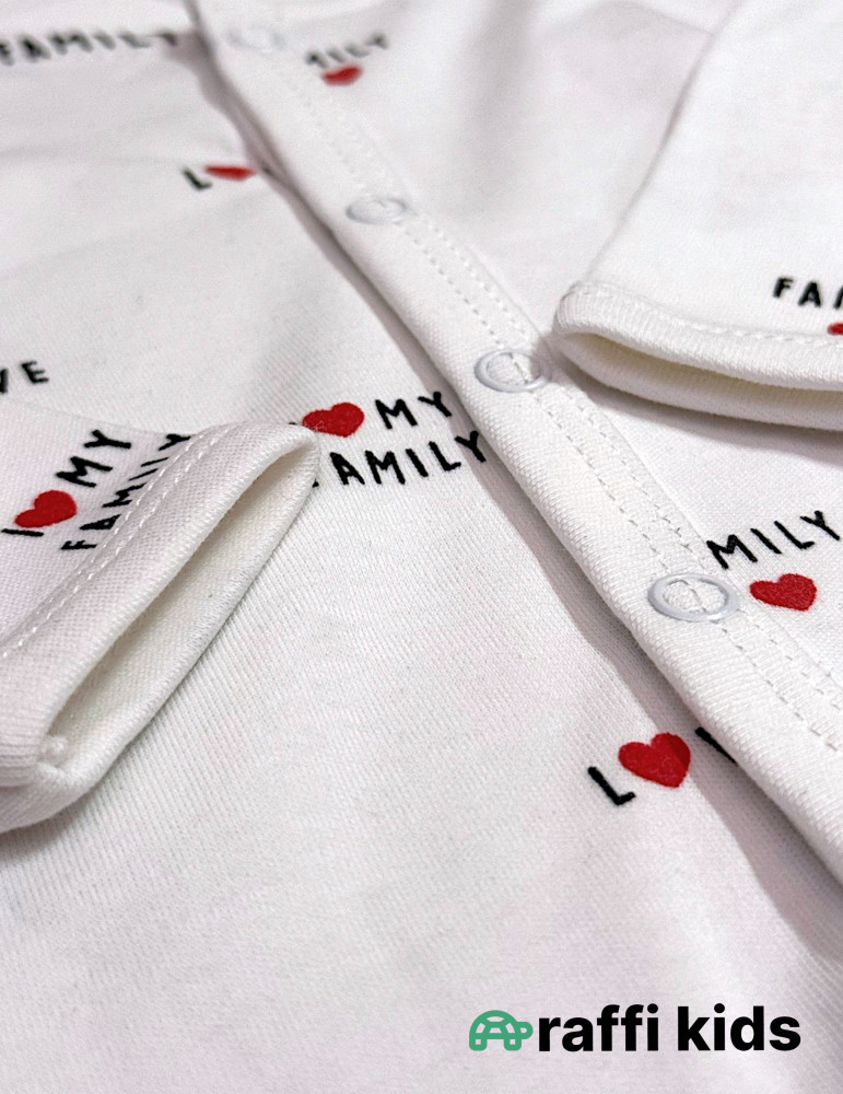 I love family Türkiyə istehsalı 100% pampıq papaqlı tulum | Raffi Kids
