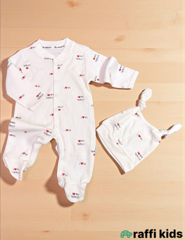 I love family Türkiyə istehsalı 100% pampıq papaqlı tulum | Raffi Kids 2