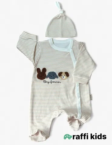 Balaca dostlar ayaqı bağlı tulum Türkiyə istehsalı pambıq uşaq geyimi|Raffikids 2