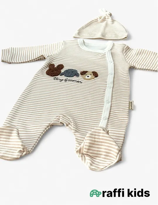 Balaca dostlar ayaqı bağlı tulum Türkiyə istehsalı pambıq uşaq geyimi|Raffikids