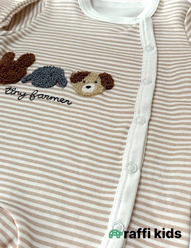 Balaca dostlar ayaqı bağlı tulum Türkiyə istehsalı pambıq uşaq geyimi|Raffikids