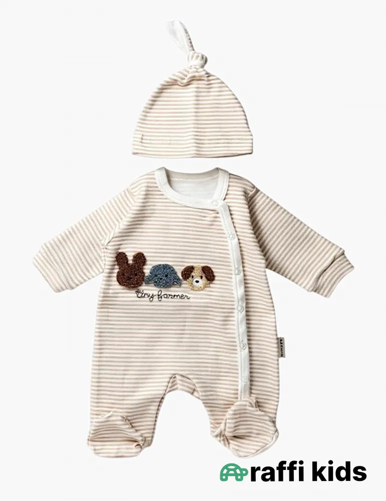 Balaca dostlar ayaqı bağlı tulum Türkiyə istehsalı pambıq uşaq geyimi|Raffikids