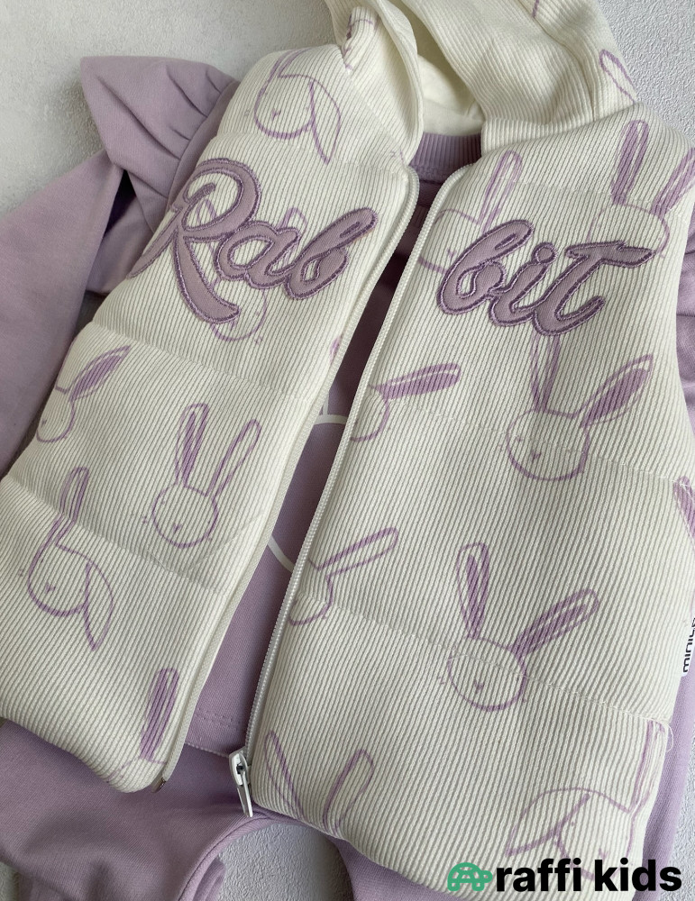 Rabbit 3-lü dəst-Türkiyə istehsalı pambıq uşaq geyimi|Raffi Kids