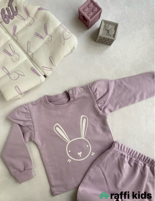 Rabbit 3-lü dəst-Türkiyə istehsalı pambıq uşaq geyimi|Raffi Kids