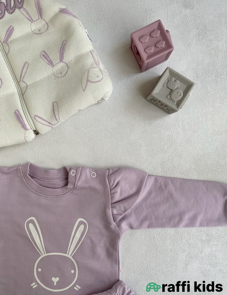 Rabbit 3-lü dəst-Türkiyə istehsalı pambıq uşaq geyimi|Raffi Kids
