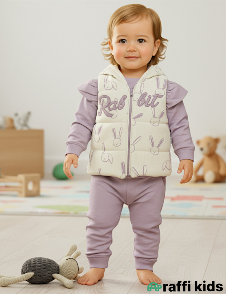 Rabbit 3-lü dəst-Türkiyə istehsalı pambıq uşaq geyimi|Raffi Kids