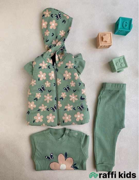Təbiət 3-lü dəst - Türkiyə istehsalı pambıq uşaq geyimi|Raffikids