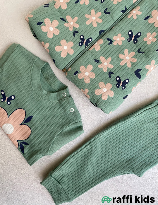Təbiət 3-lü dəst - Türkiyə istehsalı pambıq uşaq geyimi|Raffikids