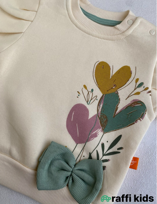 Səmada üç ürək 2-li dəst-Türkiyə istehsalı pambıq uşaq geyimi|Raffi Kids