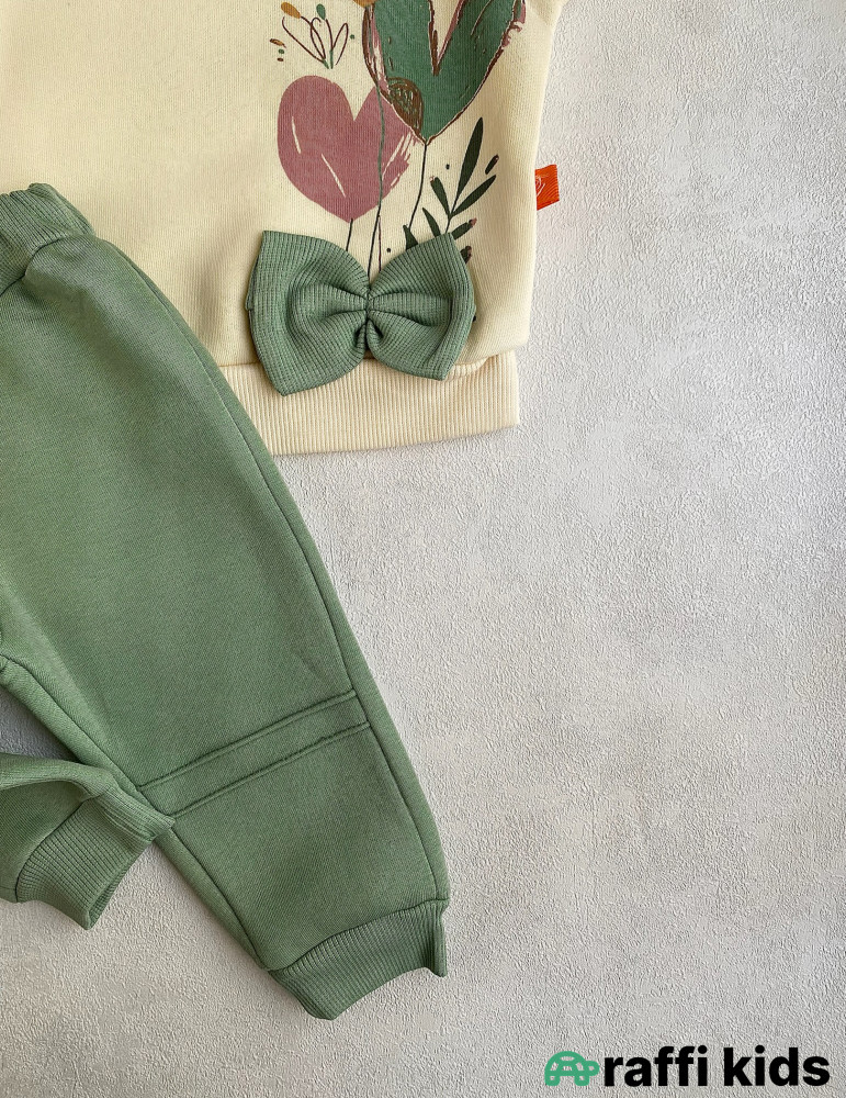 Səmada üç ürək 2-li dəst-Türkiyə istehsalı pambıq uşaq geyimi|Raffi Kids