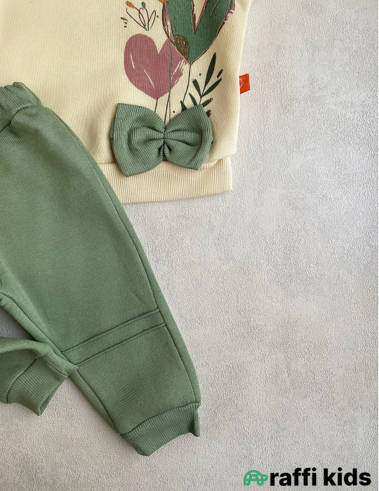 Səmada üç ürək 2-li dəst-Türkiyə istehsalı pambıq uşaq geyimi|Raffi Kids