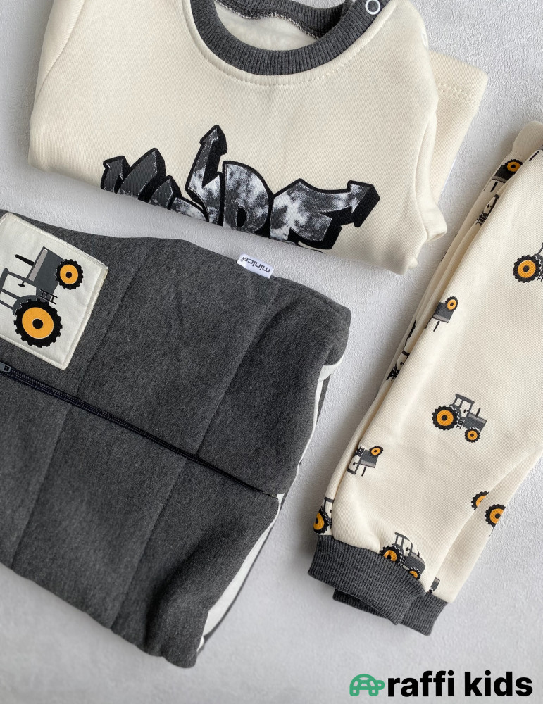 Balaca sahibkar 3-lü dəst-Türkiyə istehsalı pambıq uşaq geyimi|Raffikids