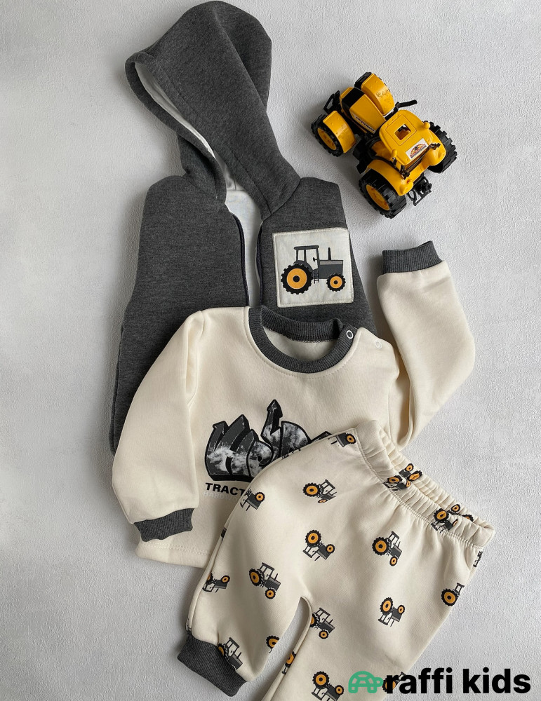 Balaca sahibkar 3-lü dəst-Türkiyə istehsalı pambıq uşaq geyimi|Raffikids