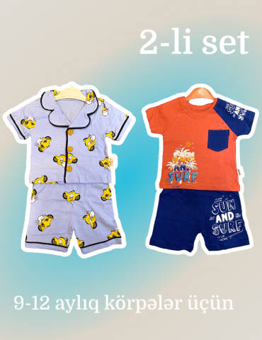 2-li set pijama, dəst (9-12 ay körpələr üçün)