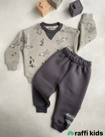 Canlı aləm 2-li dəst- Türkiyə istehsalı pambıq uşaq geyimi|Raffikids 2