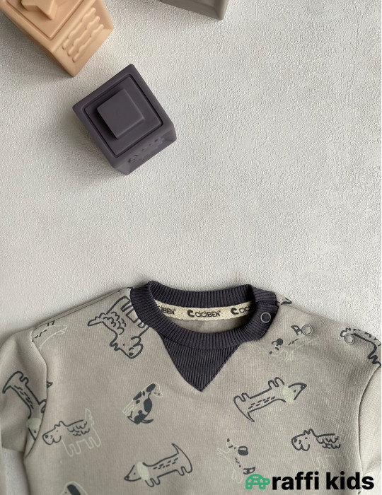 Canlı aləm 2-li dəst- Türkiyə istehsalı pambıq uşaq geyimi|Raffikids