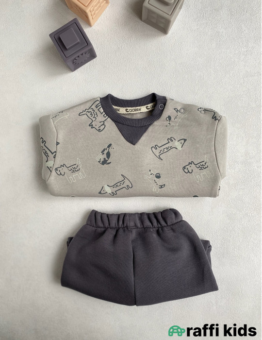 Canlı aləm 2-li dəst- Türkiyə istehsalı pambıq uşaq geyimi|Raffikids