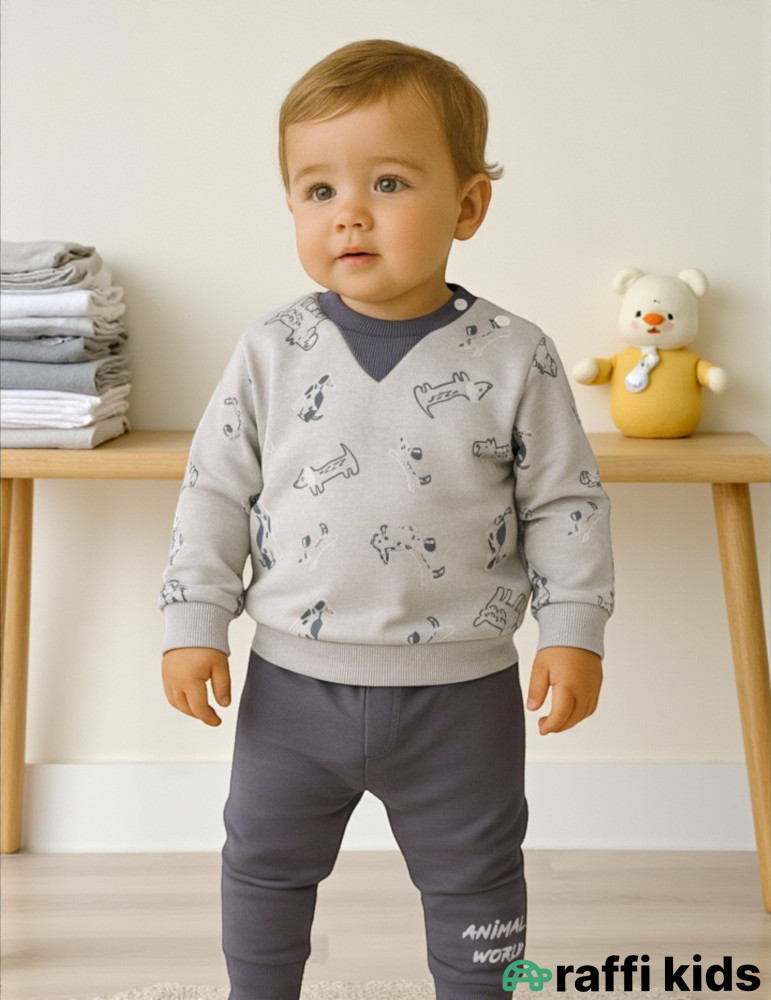 Canlı aləm 2-li dəst- Türkiyə istehsalı pambıq uşaq geyimi|Raffikids