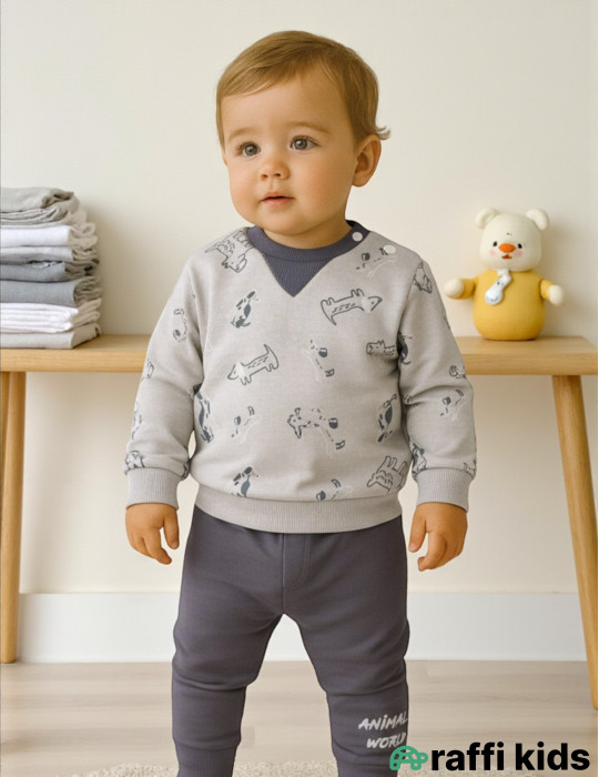 Canlı aləm 2-li dəst- Türkiyə istehsalı pambıq uşaq geyimi|Raffikids