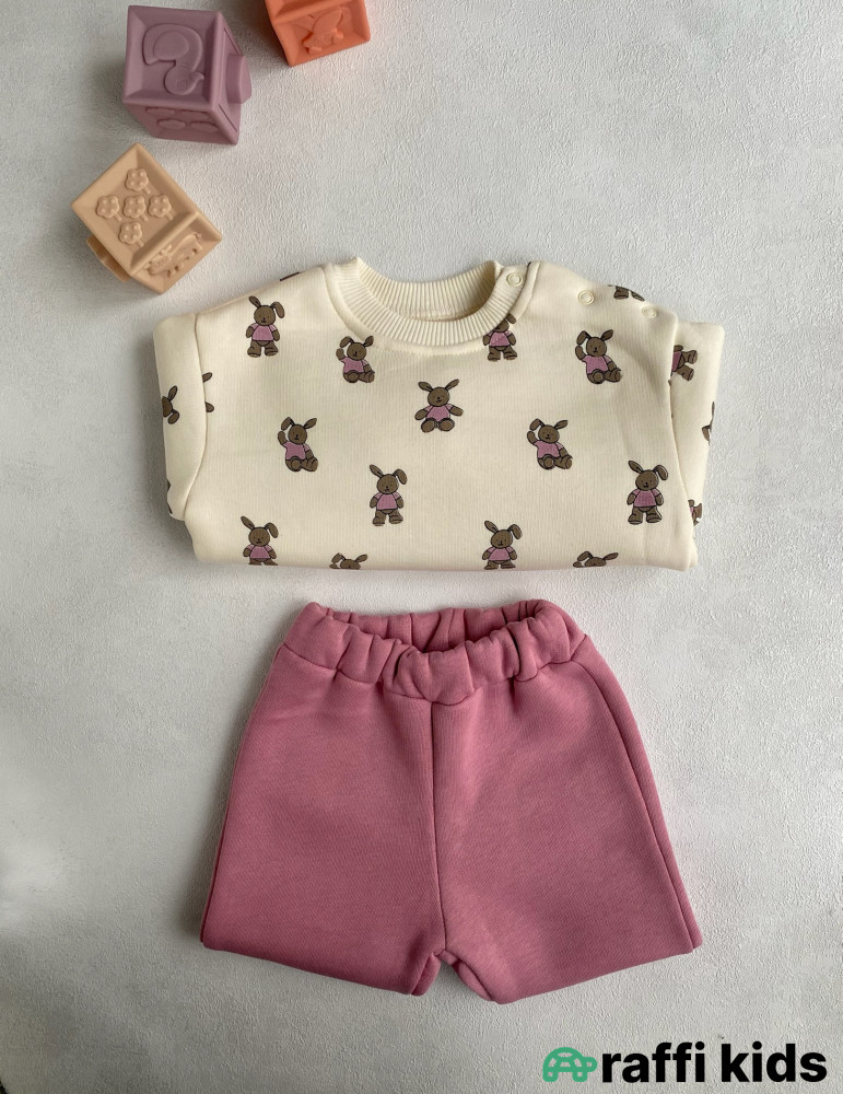 Dovşanlar 2-li dəst-Türkiyə istehsalı pambıq uşaq geyimi|Raffikids