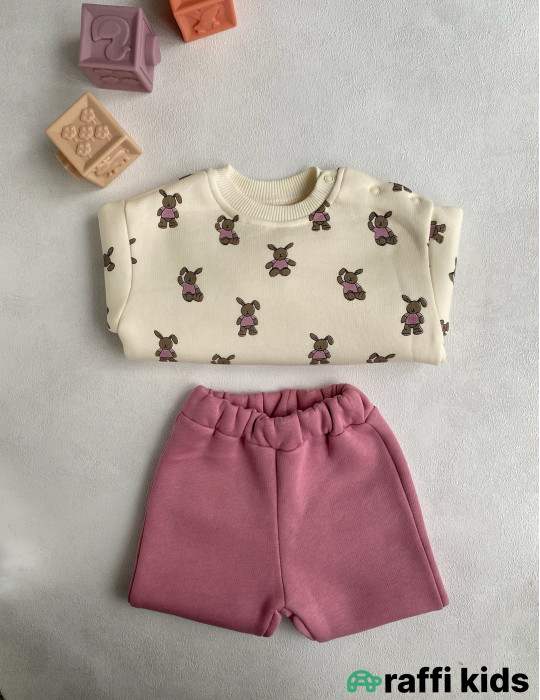 Dovşanlar 2-li dəst-Türkiyə istehsalı pambıq uşaq geyimi|Raffikids