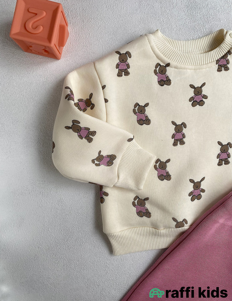 Dovşanlar 2-li dəst-Türkiyə istehsalı pambıq uşaq geyimi|Raffikids