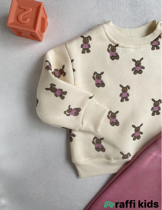 Dovşanlar 2-li dəst-Türkiyə istehsalı pambıq uşaq geyimi|Raffikids