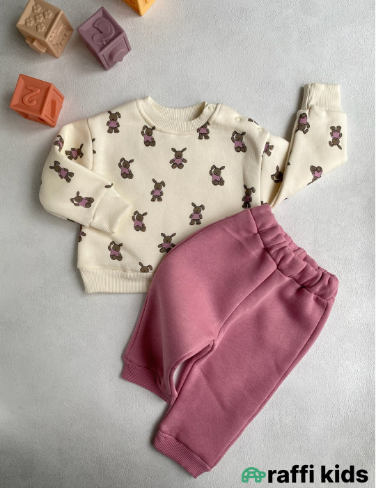 Dovşanlar 2-li dəst-Türkiyə istehsalı pambıq uşaq geyimi|Raffikids