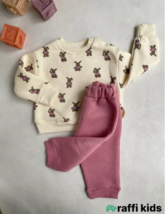 Dovşanlar 2-li dəst-Türkiyə istehsalı pambıq uşaq geyimi|Raffikids