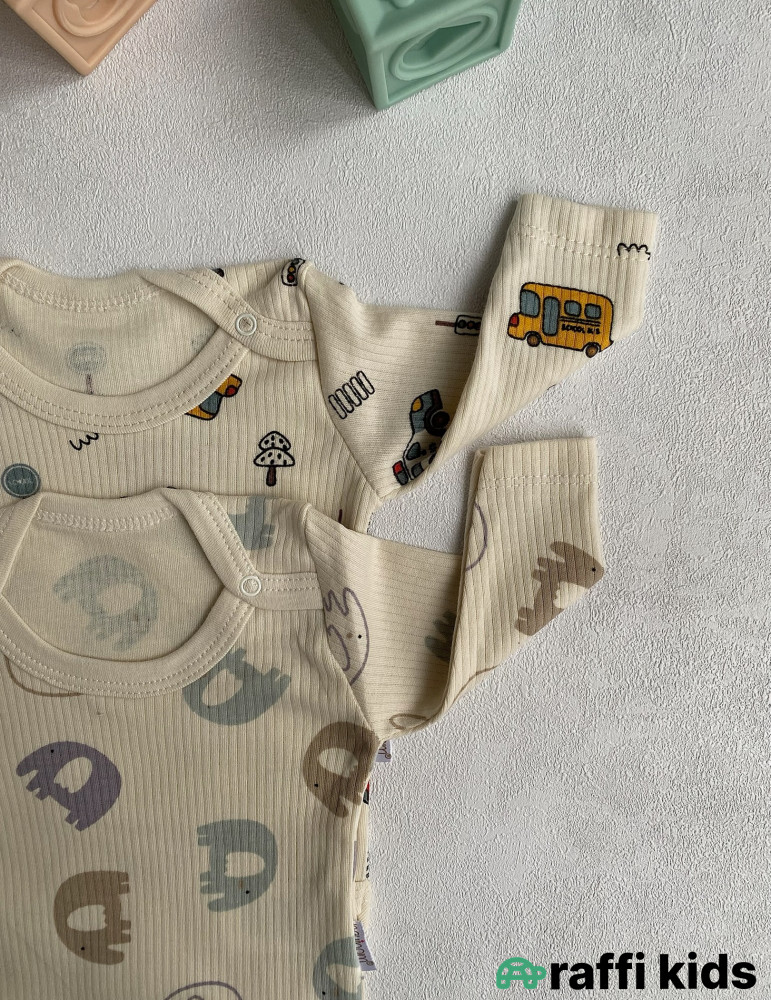 2-li uzunqol body set-türkiyə istehsalı pambıq uşaq geyimi|Raffikids