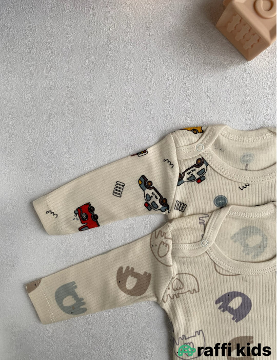 2-li uzunqol body set-türkiyə istehsalı pambıq uşaq geyimi|Raffikids
